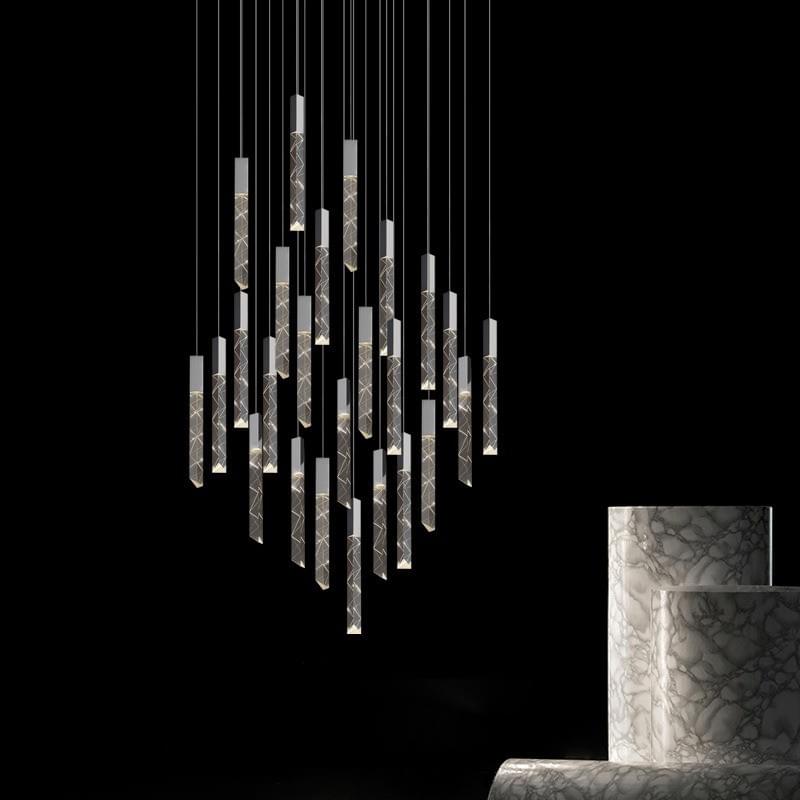 Nordic crystal spiral chandelier designed for duplex villa stairwells.