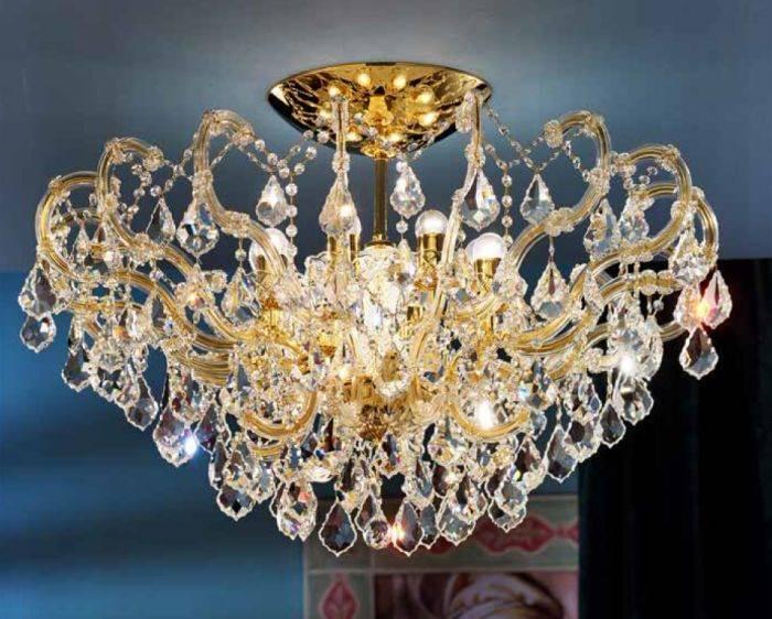8-Light Small Maria Theresa Chandelier with clear crystal pandent for low ceiling