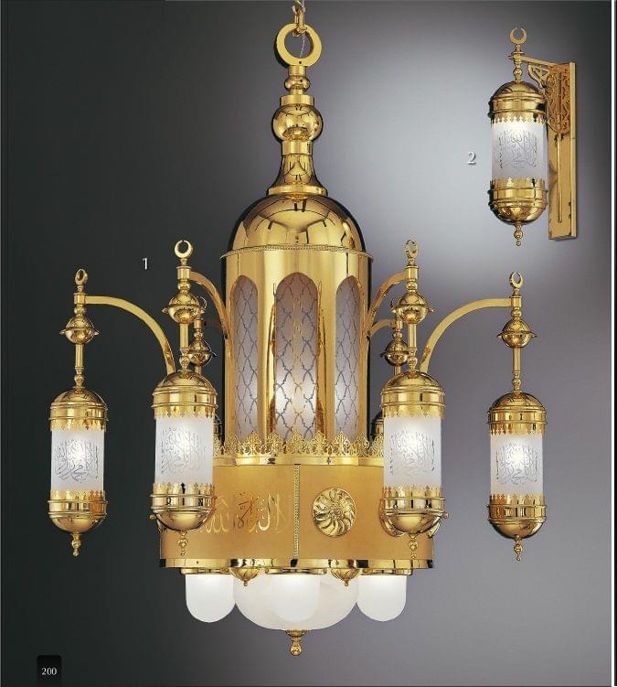 Eco-friendly mosque chandelier with energy-saving LED lighting