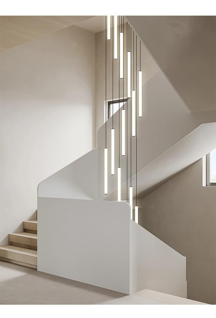 Nordic Modern Long LED Pendant Chandelier for Stairwell