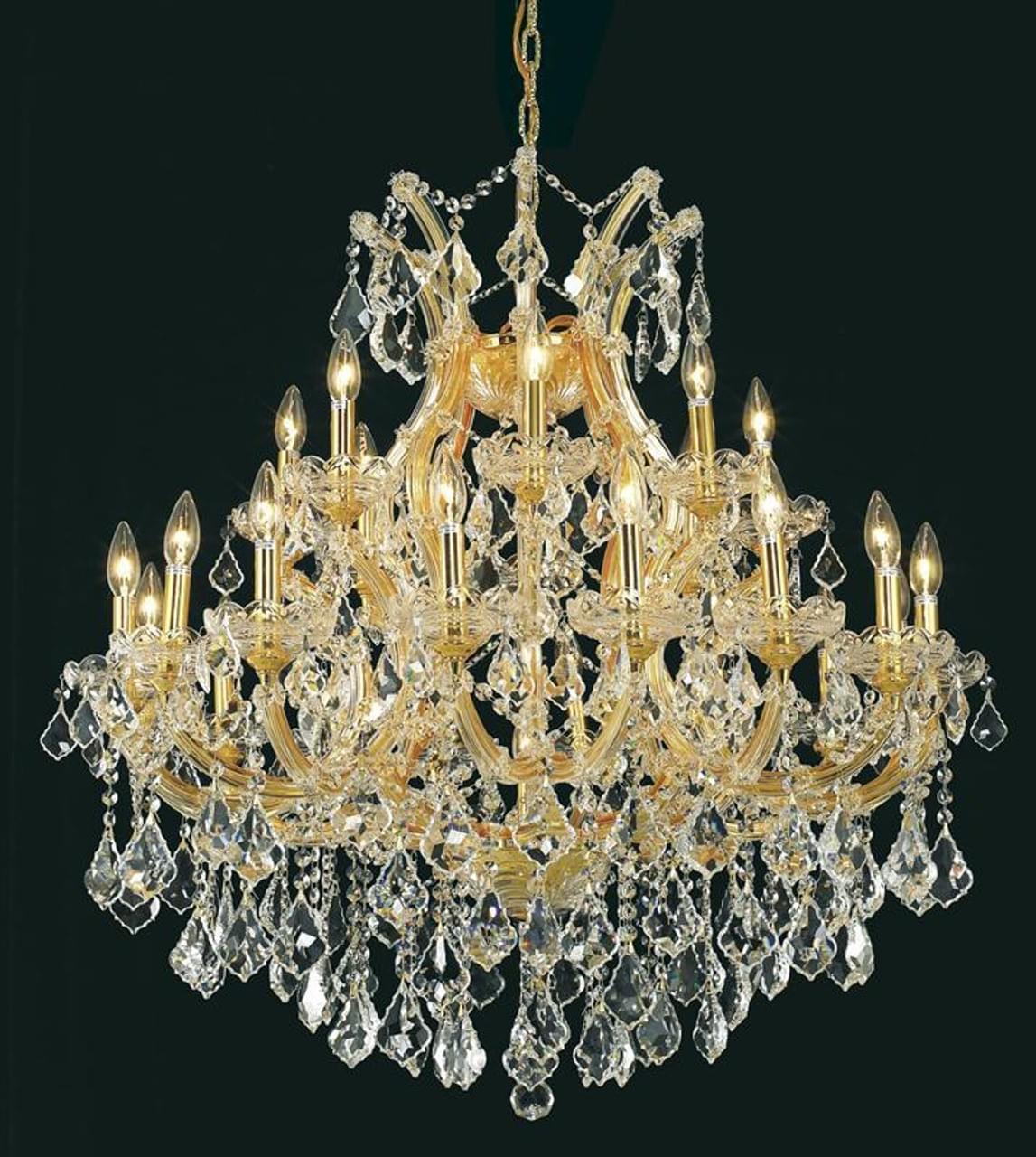 25-light gold Maria Theresa chandelier for upscale nails salon
