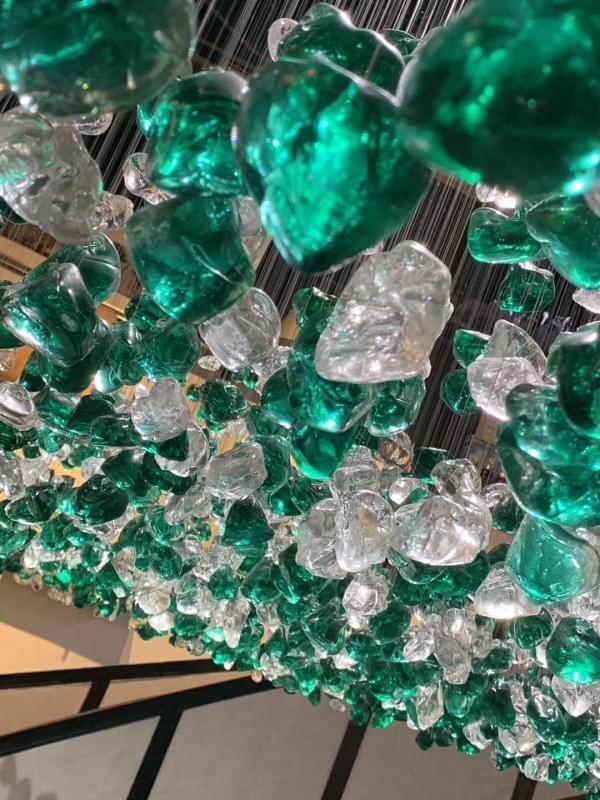 Large spiral chandelier for residential spaces