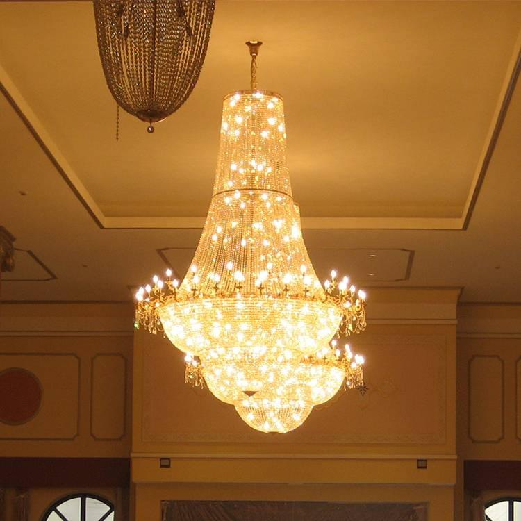 Empire crystal chandelier used in ballroom events