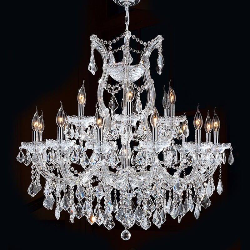 Clear Crystal 15-Light Maria Theresa Chandelier  with candle lights