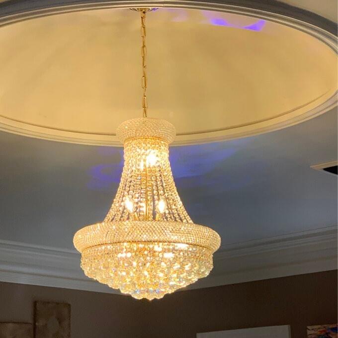 40 Inch Golden Empire Crystal Chandelier 