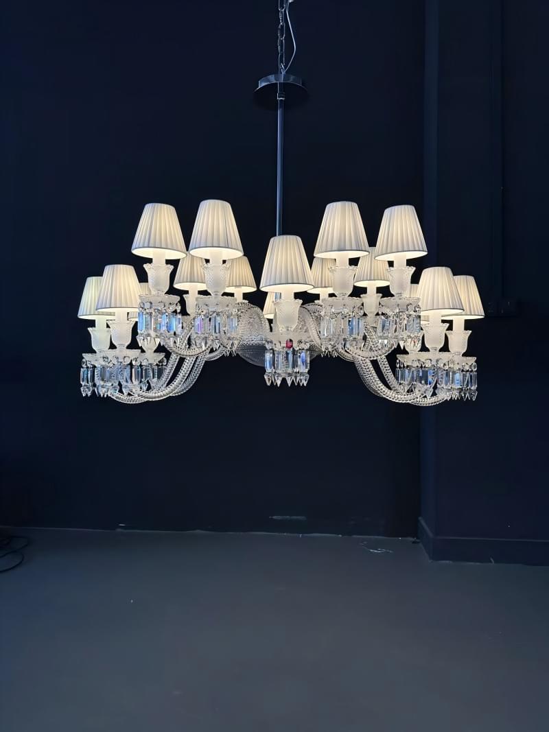 Ellipse-Inspired 16-Light Crystal Chandelier for Dining