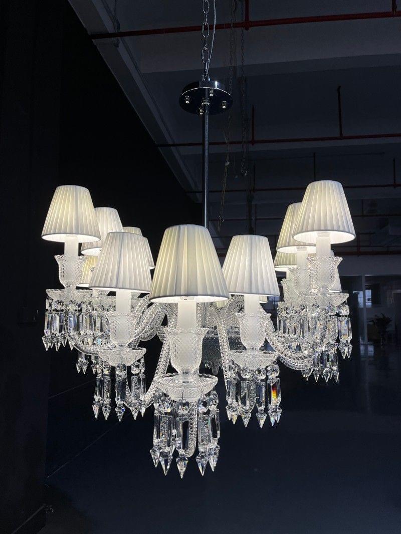 Ellipse-Inspired 16-Light Crystal Chandelier for Dining