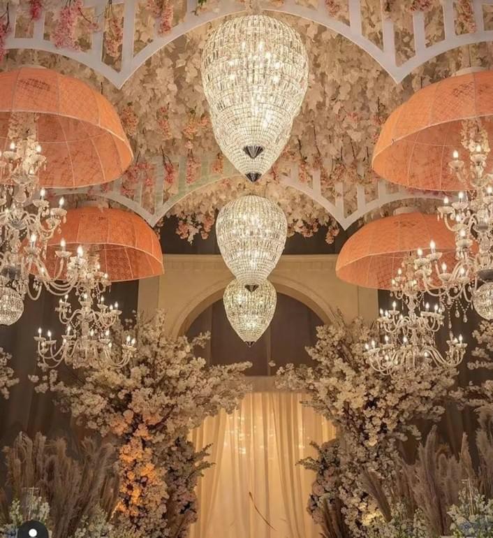 Vintage French chandelier for garden events