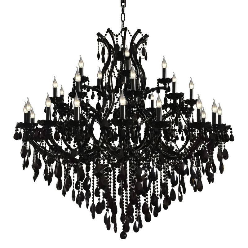 24-Light Black Maria Theresa Chandelier for hotel restaurant lighting