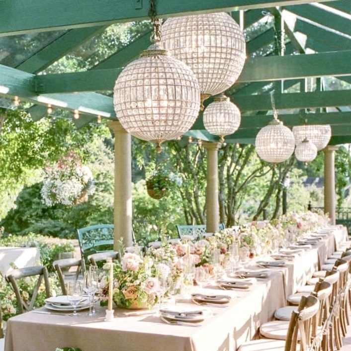 Vintage French chandelier for garden weddings