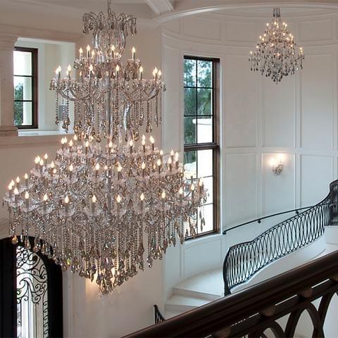 Classic  Maria Theresa Chandelier with Smoky Grey Crystal Pendants