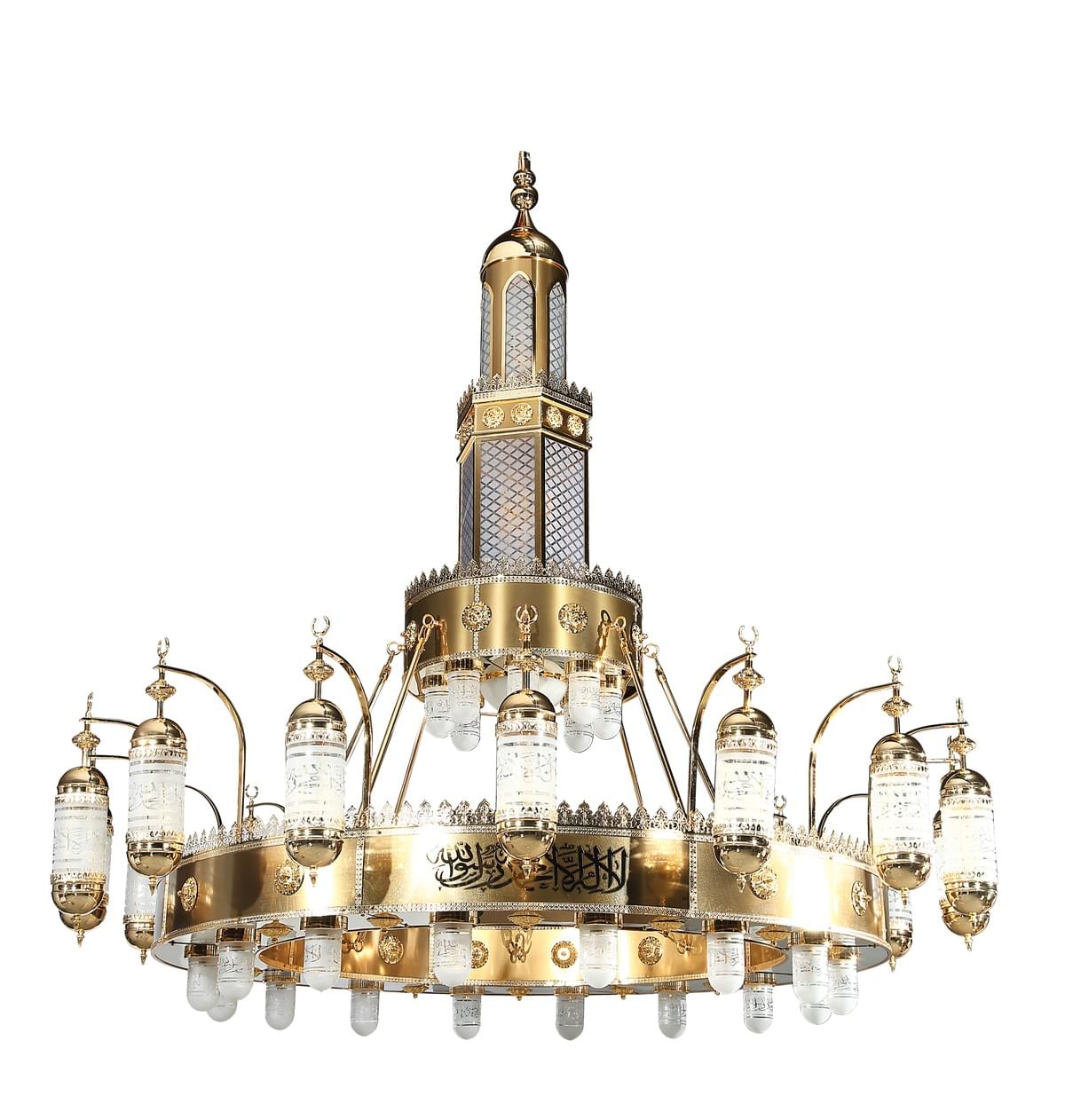 Islamic chandelier with geometric pattern for mosque ceiling