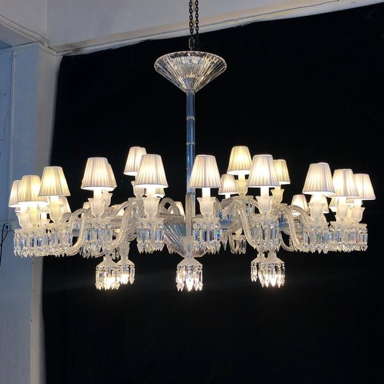 Short 36-Light Baccarat-Inspired Chandelier for Low Ceilings