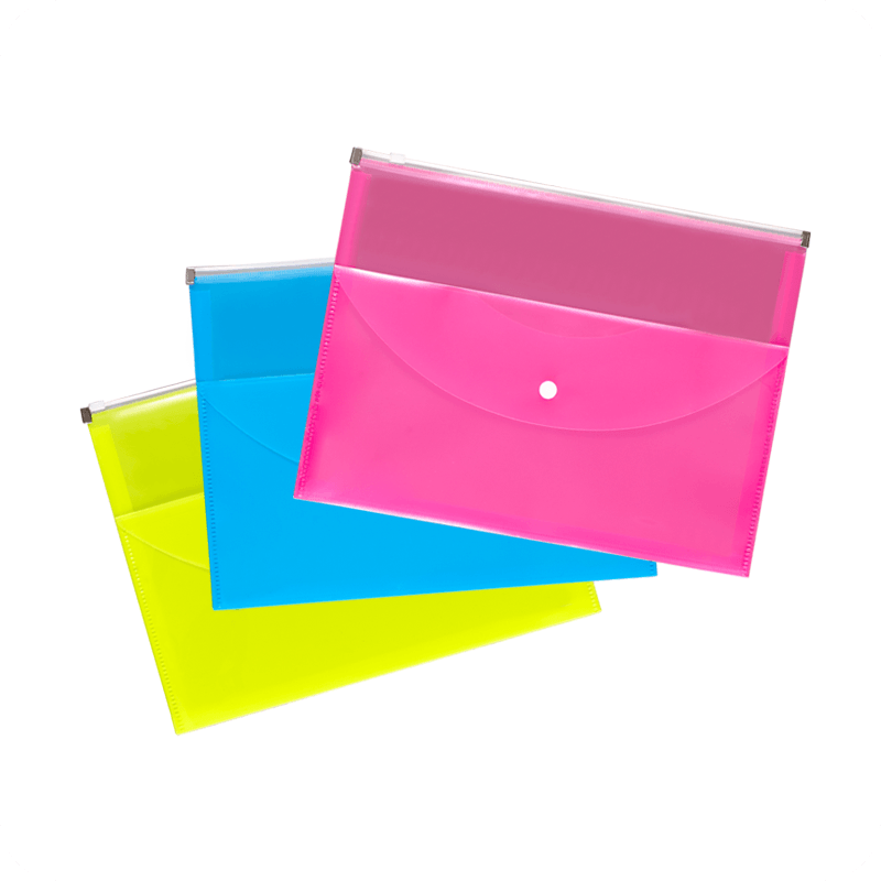 MFO-1029 A4 Plastic Zipper Bag with Extra Coupon Size Envelope Bag | MIFIA Stationery