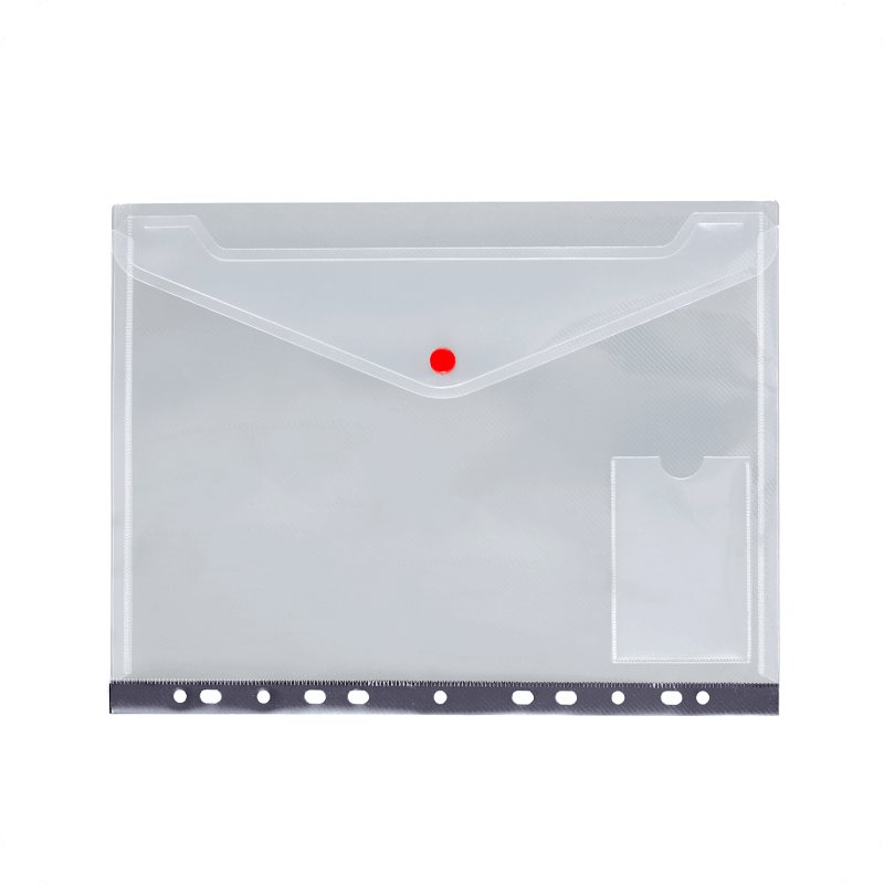 MFO-1064 Transparent Envelope Folder with 11-Hole Punched Edge and Name Card Pocket | MIFIA Statione