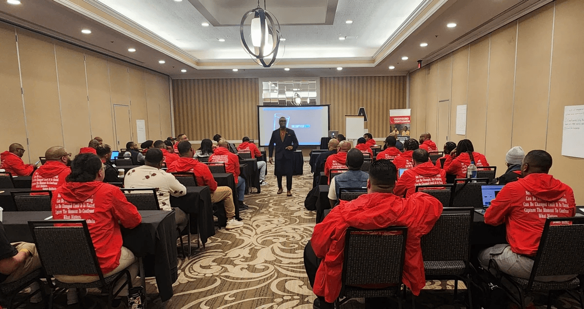 Maurice F. Martin — Profound Gentlemen leadership workshop Maurice F. Martin facilitating a leadership workshop with Profound Gentlemen conference participants