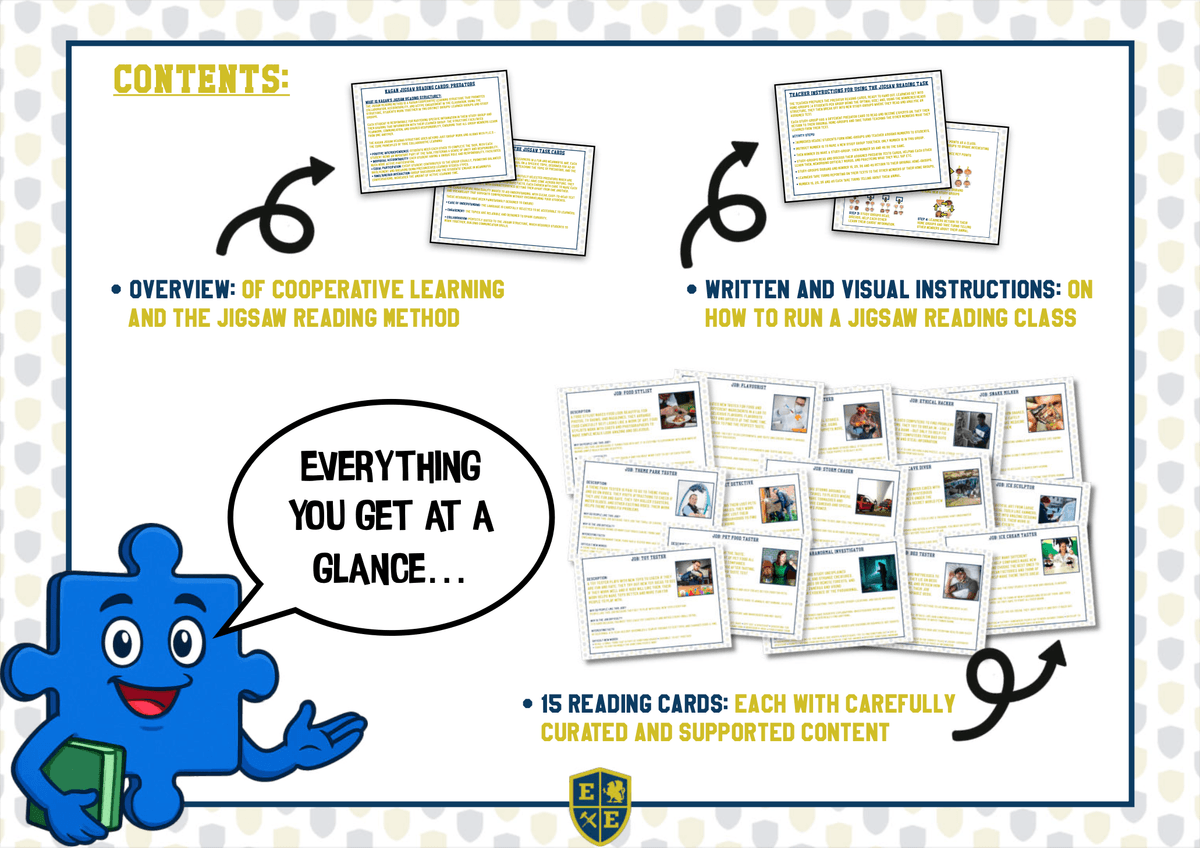 Unusual Jobs Jigsaw Reading Task - Cooperative Learning Reading Activity