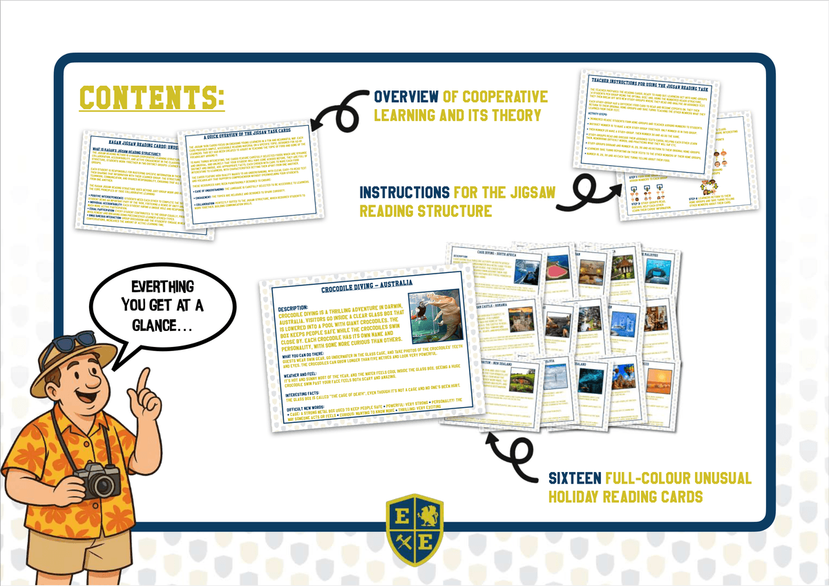 Unusual Holidays Jigsaw Reading Activity - Cooperative Learning Task Cards and Activity