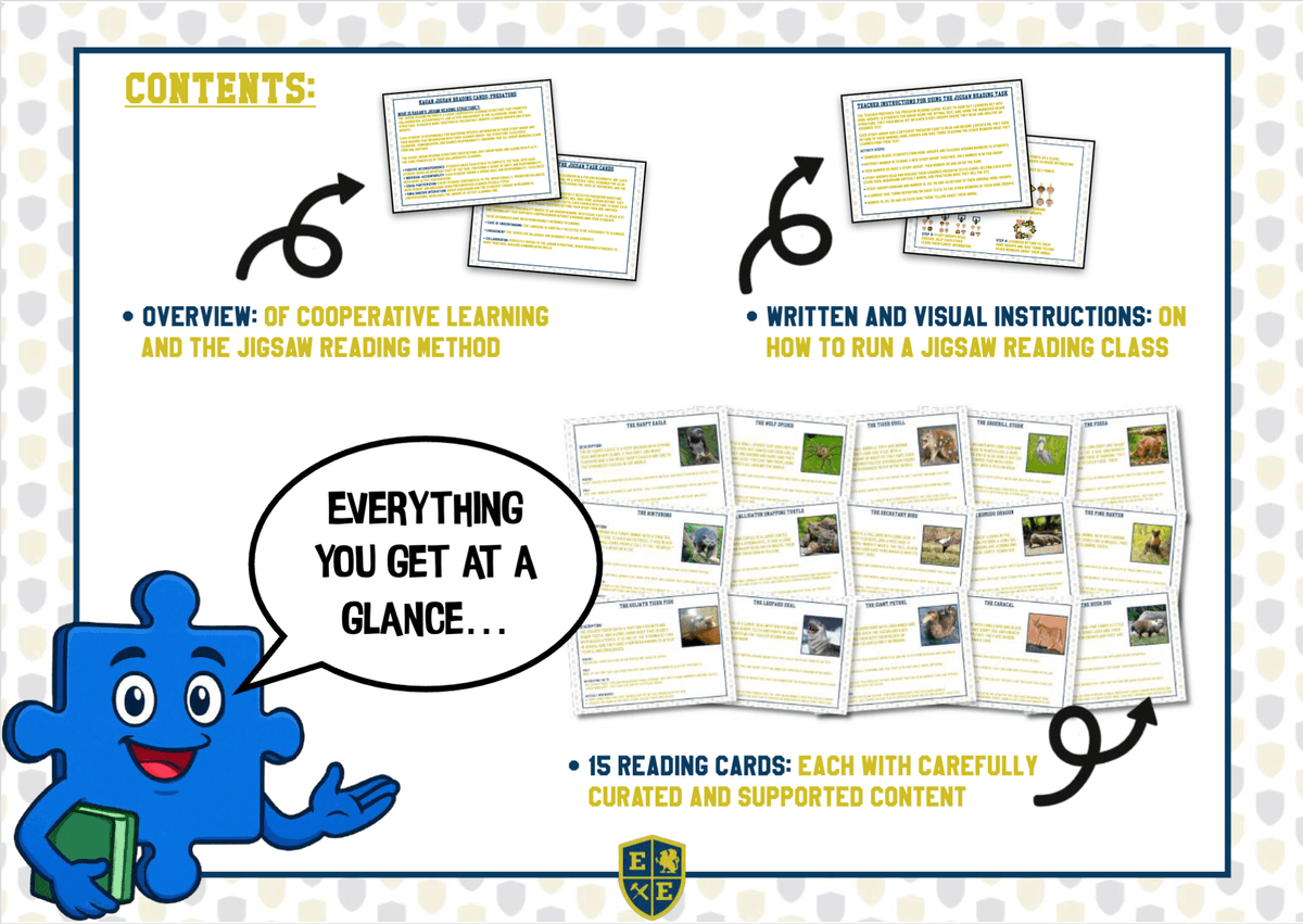 Unusual Predators Jigsaw Reading Task - Cooperative Learning Reading Activity