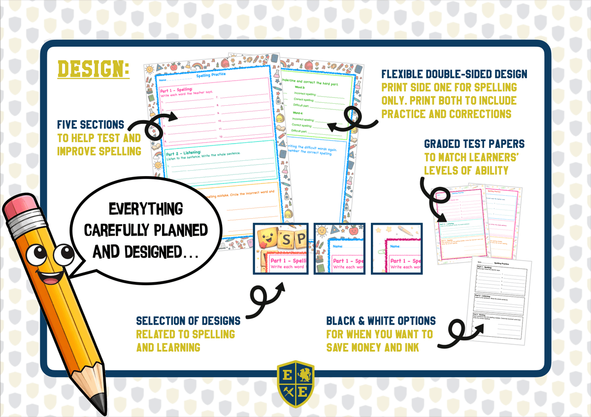 Research Based Spelling Test Templates