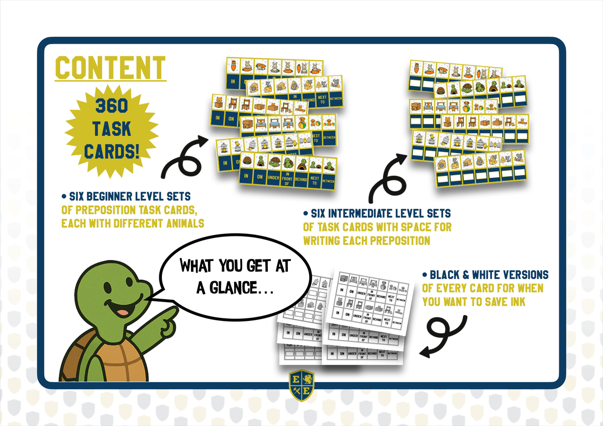 Prepositions of Place - Task Card Matching Activities