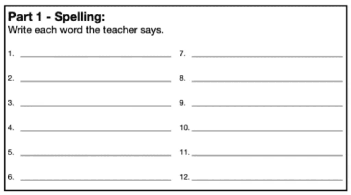 How to Do a Spelling Test