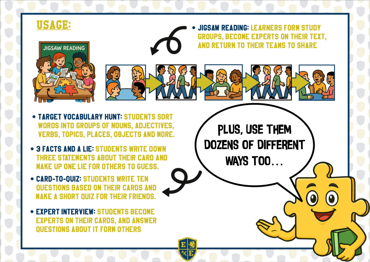 Unusual Jobs Jigsaw Reading Task - Cooperative Learning Reading Activity