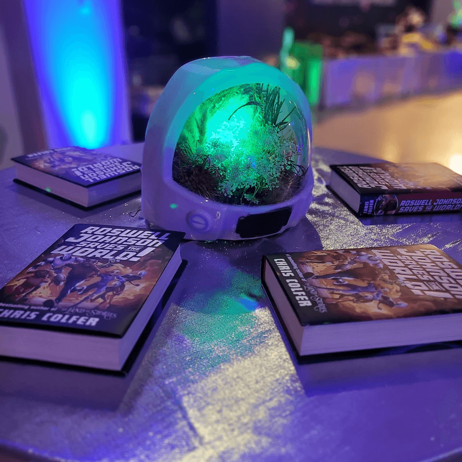 Book launch cocktail table decor