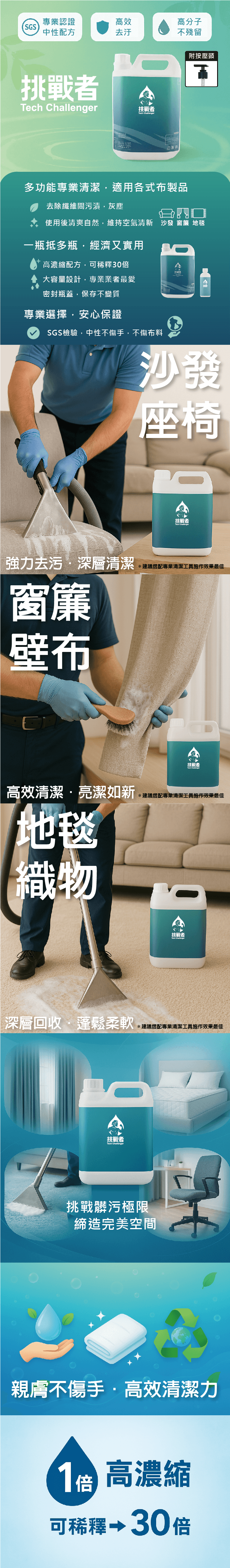 旗艦商辦套餐：挑戰者 - 布織全效清潔劑_20L 三桶裝