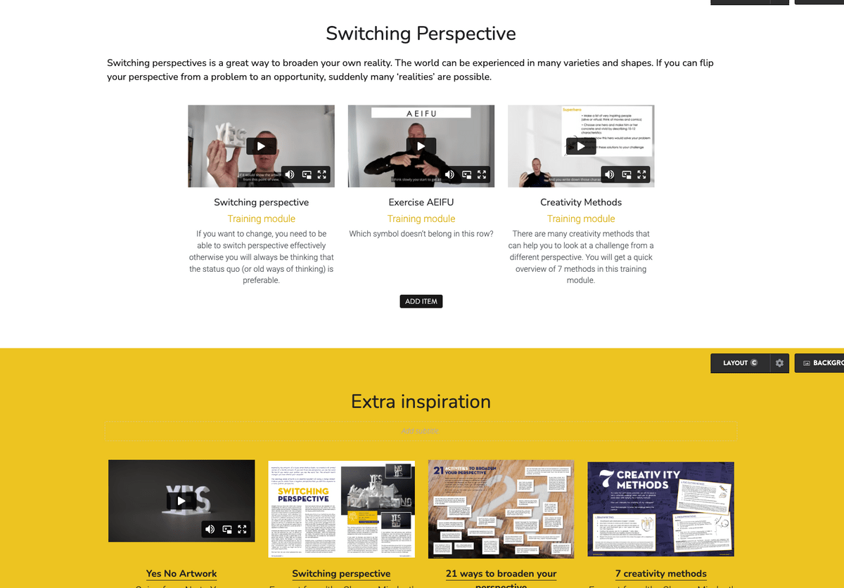 Access to chapter switching perspective