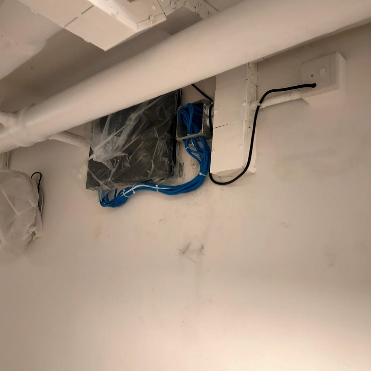 Network switch mount on the wall