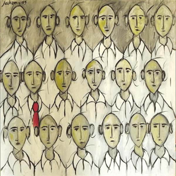 Philippe Jochem /"Red Tie" 100 x 100 cm ©