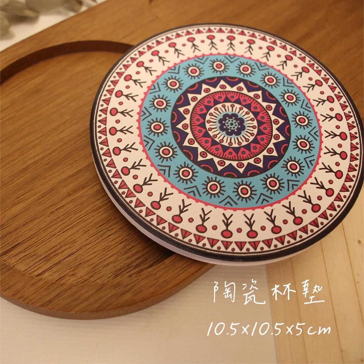 PZE2308B 進口民族風圖騰相思木餐盤/點心盤