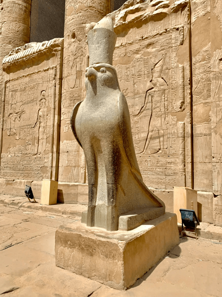 CulturesUncovered Brit Thompson Horus Edfu Egypt fruit sailing the felucca on nile river sunset hieroglyphics hot air balloons and umbrellas in Luxor desert