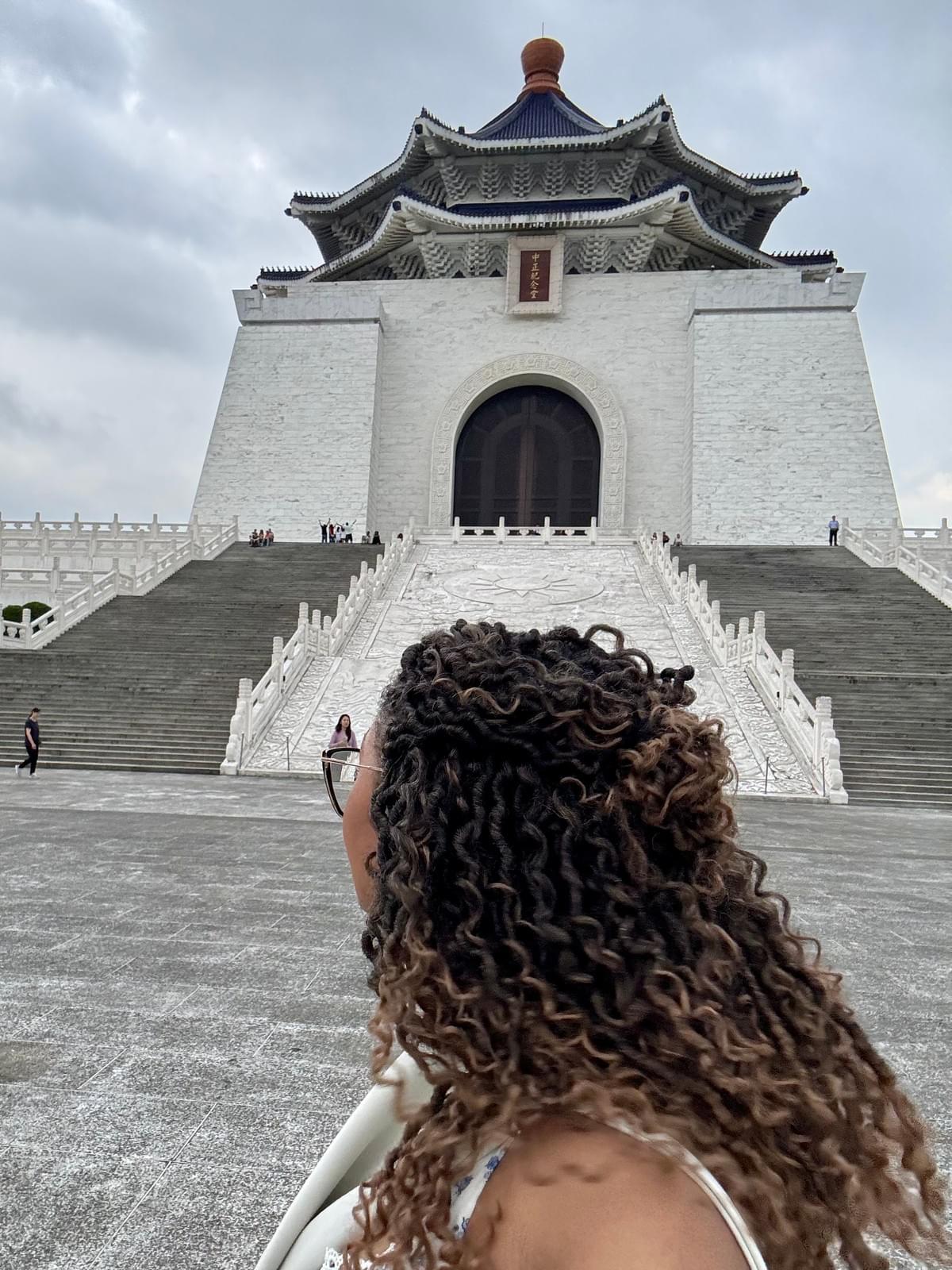 Brit Thompson from Cultures Uncovered in from of The Chiang Kai-shek Memorial Hall