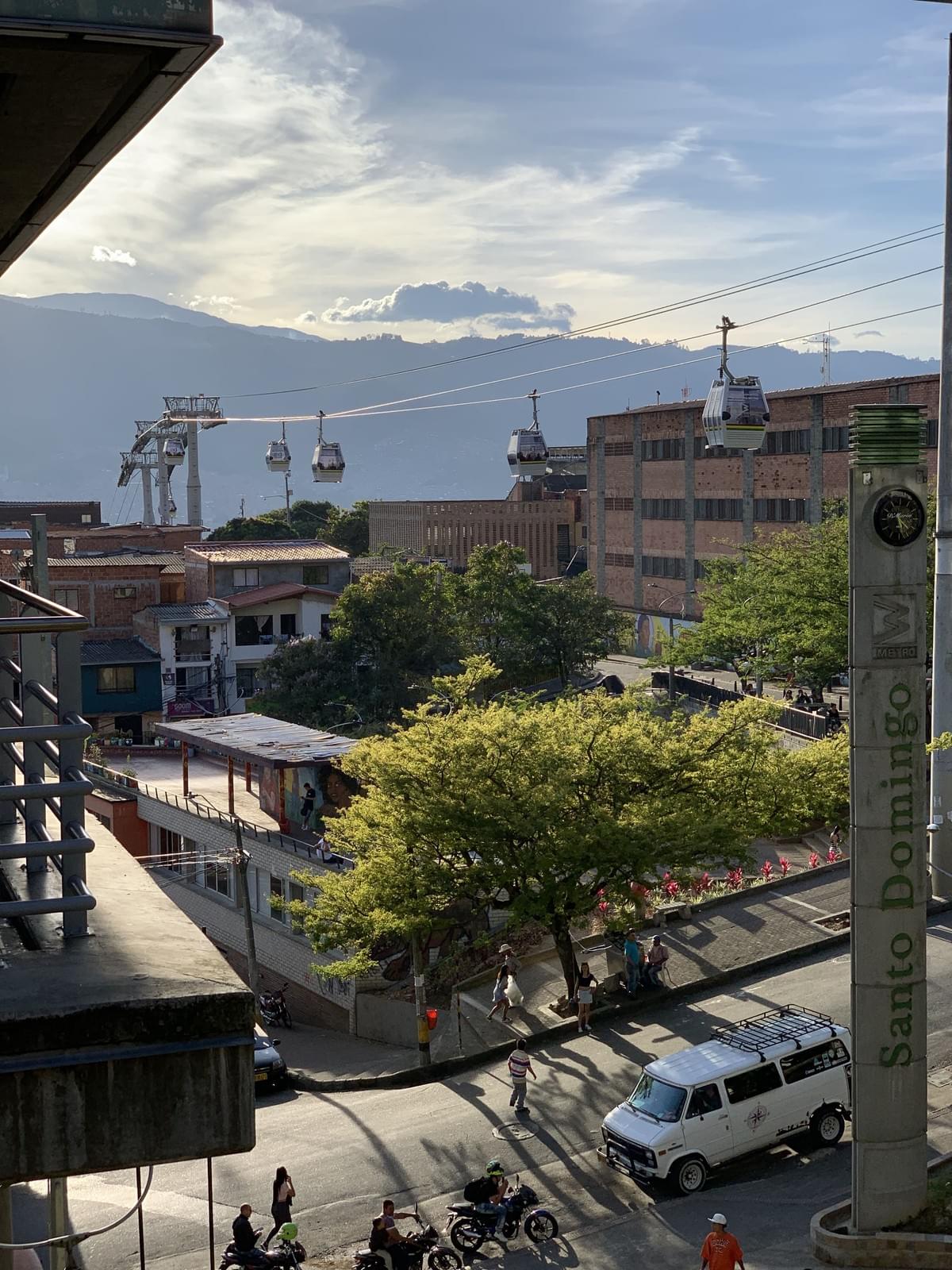 Medellín Metrocable soaring above a station