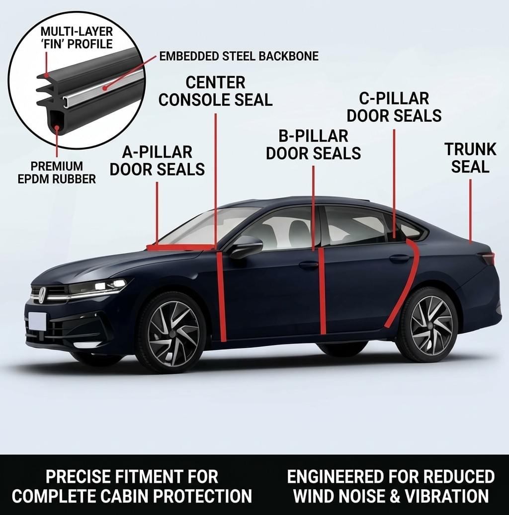 CARGEAR Precision Pro-Seal™ Complete Car Door Rubber Seal & Soundproofing Kit