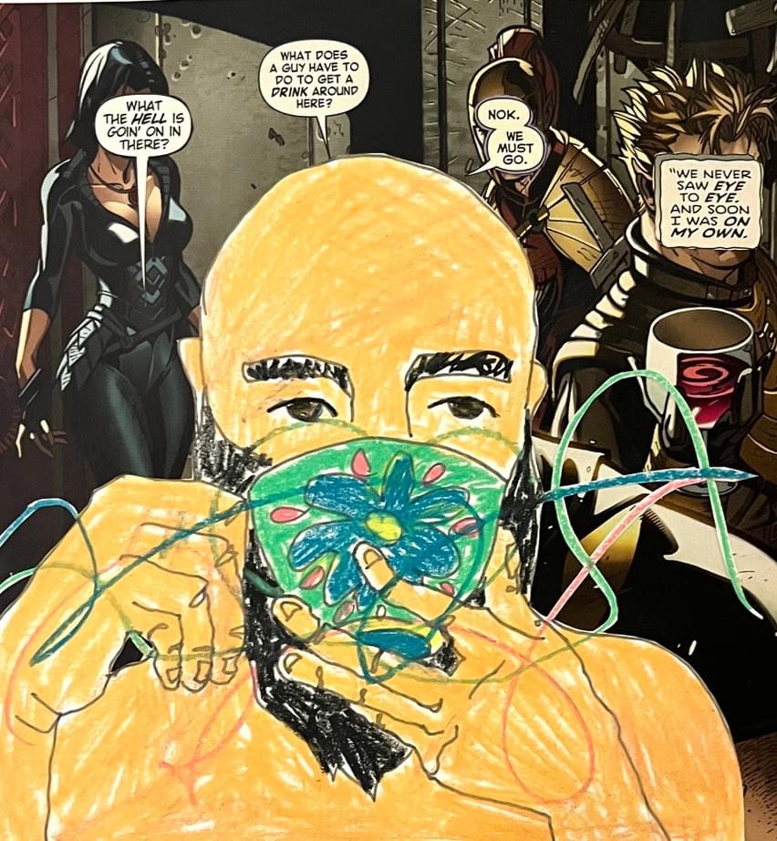 Paper collage, contemporary, comic book, life drawing, nudes, bodies, fine art