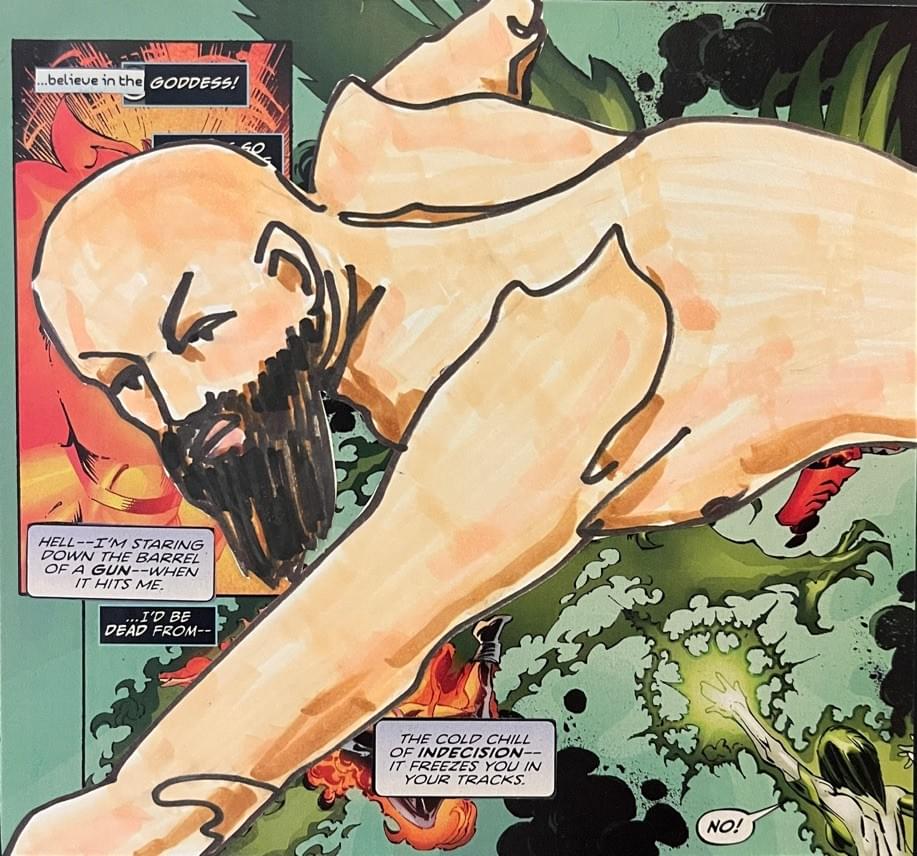 Paper collage, contemporary, comic book, life drawing, nudes, bodies, fine art