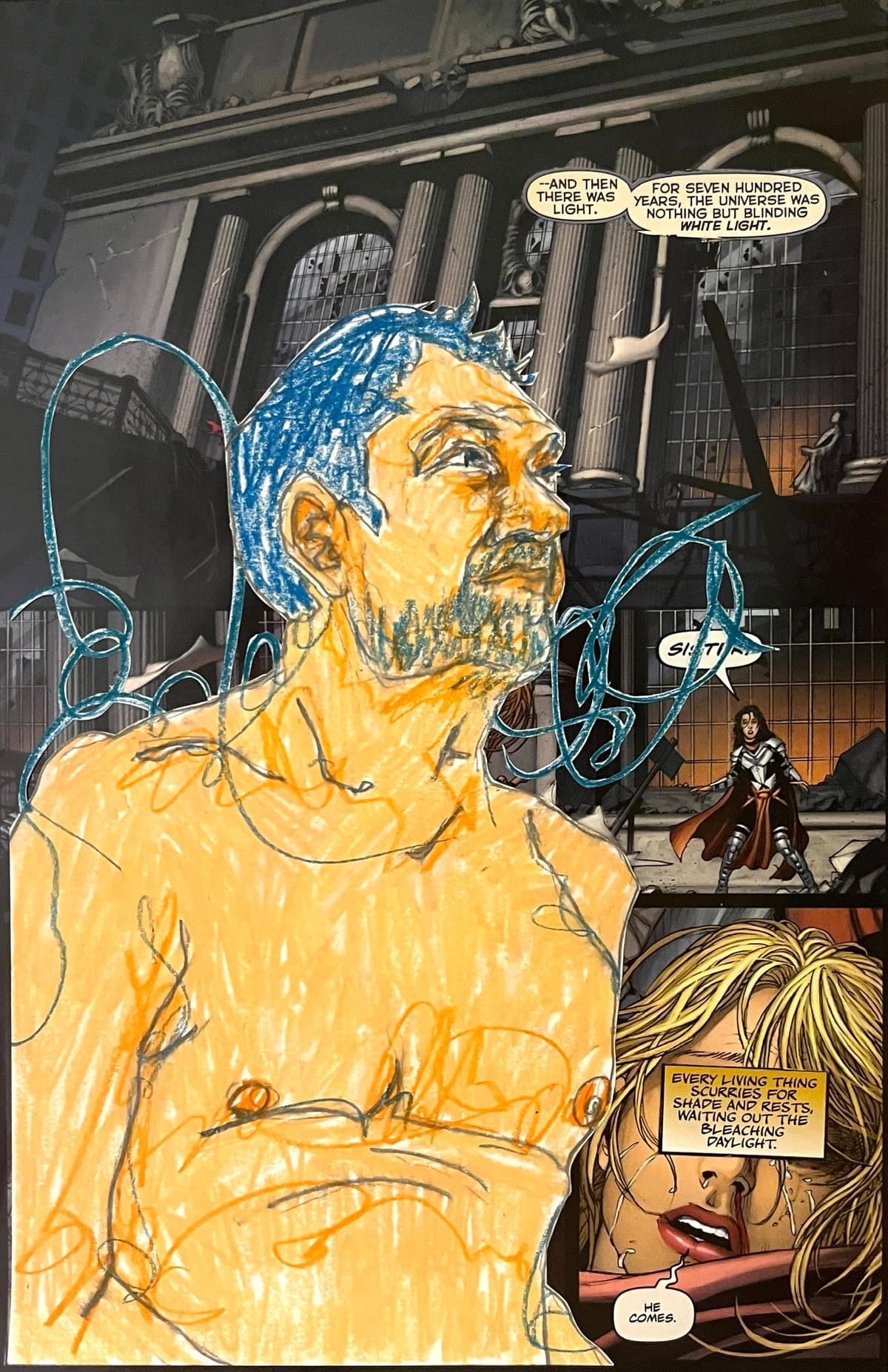 Paper collage, contemporary, comic book, life drawing, nudes, bodies, fine art