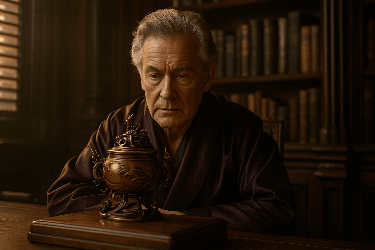 Refined Japanese incense burner in brushed bronze, celebrating traditional metalwork.