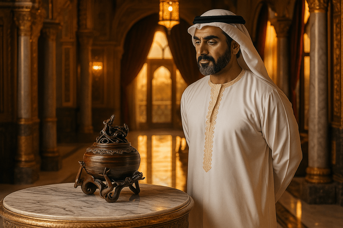 Handcrafted Japanese incense burner made from solid brass with a timeless curved silhouette.