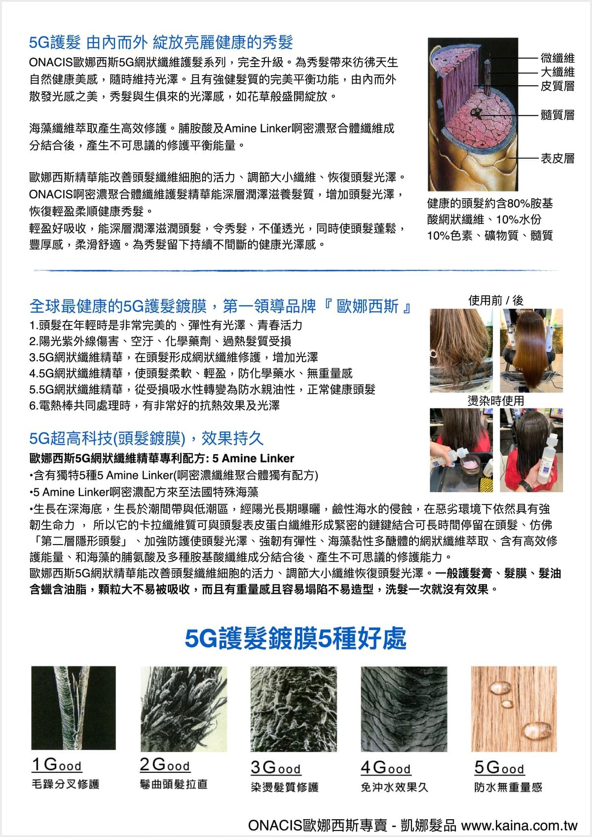 ONACIS 歐娜西斯｜5G纖維 受損平衡髮膜 500ml