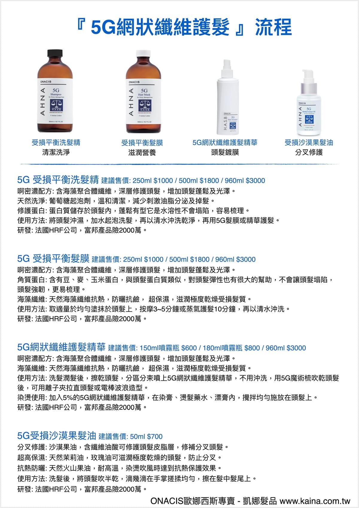 ONACIS 歐娜西斯｜5G網狀纖維護髮精華 150ml (噴霧瓶)