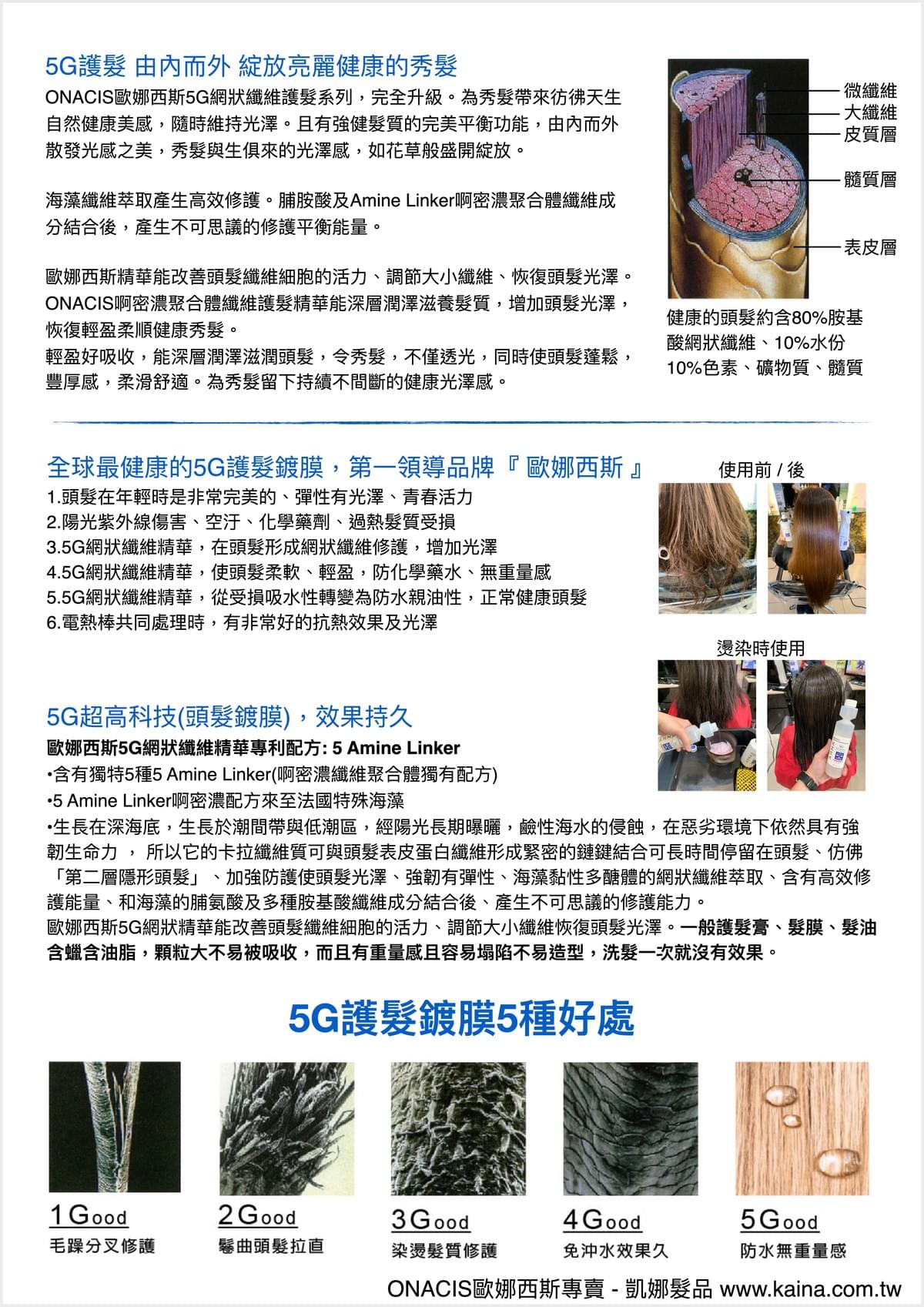 ONACIS 歐娜西斯｜5G網狀纖維護髮精華 150ml (噴霧瓶)