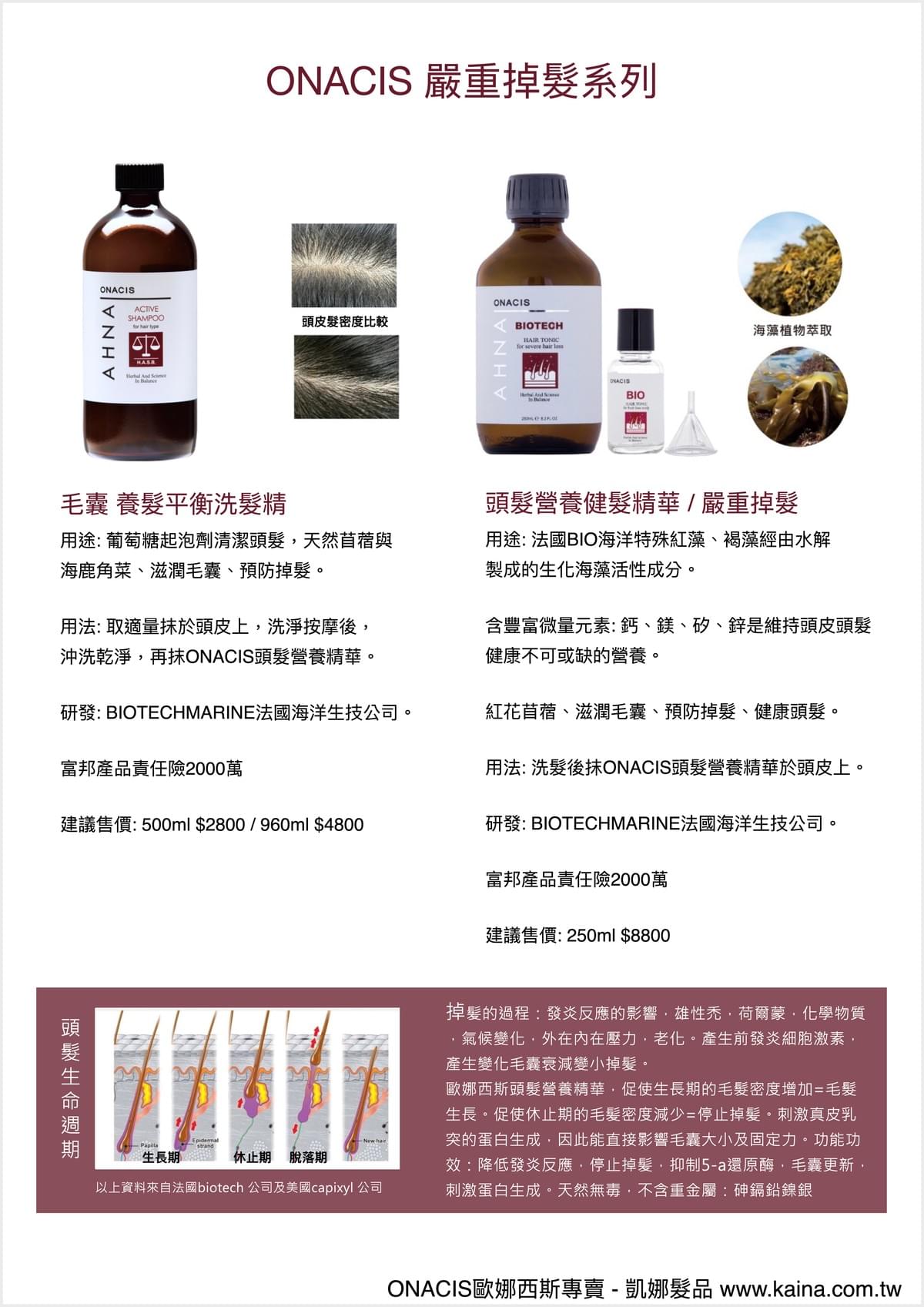 ONACIS 歐娜西斯｜頭髮營養健髮精華 / 嚴重掉髮 250ml