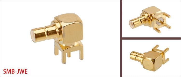 Male SMB PCB Mount Jack Connector Right Angle