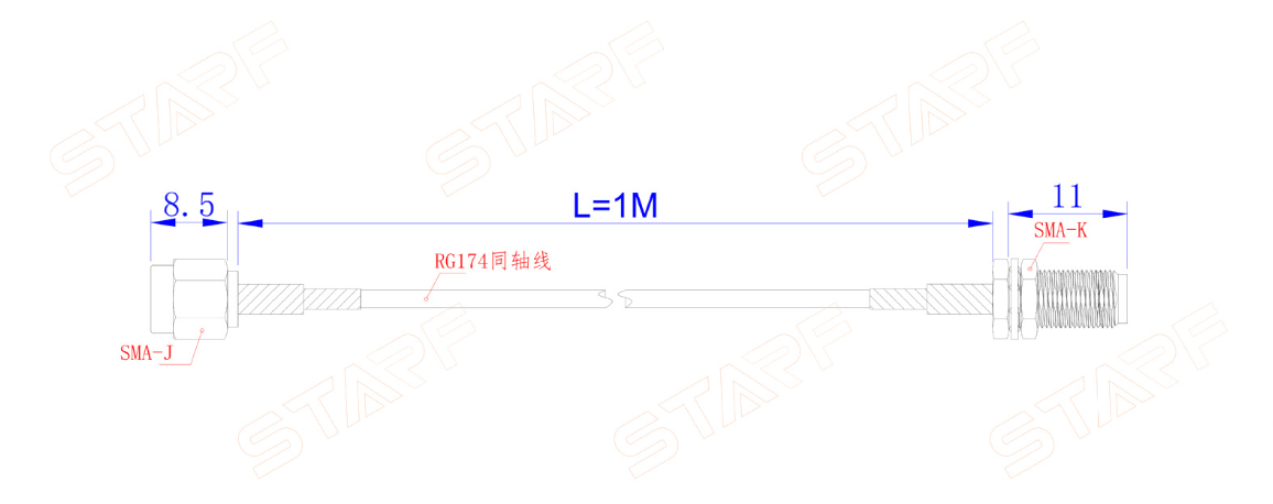 RF SMA-SMA Extension Coaxial Cable Assembly