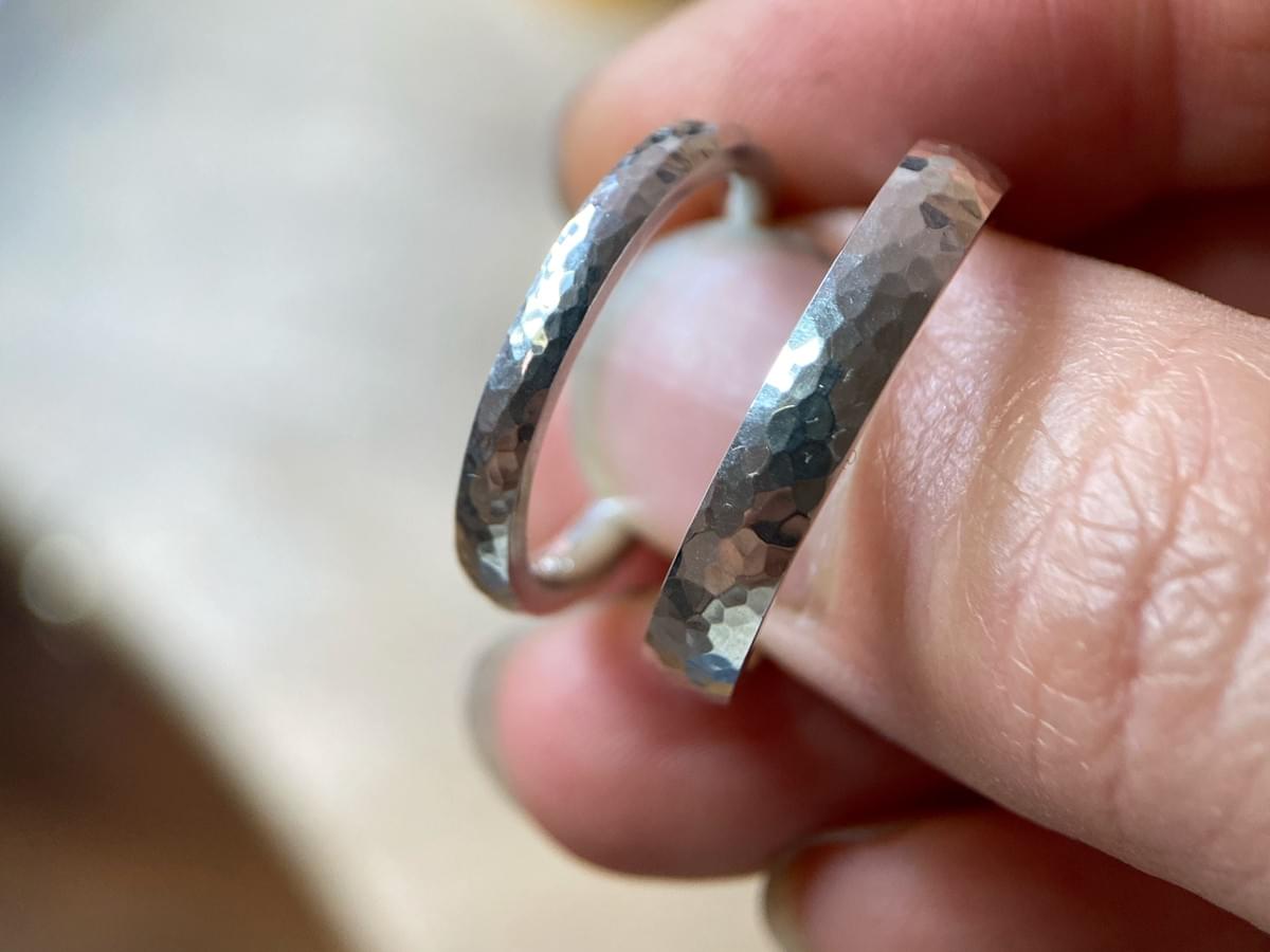 Testringe Proberinge Silberringe Hammerschlag Ringe