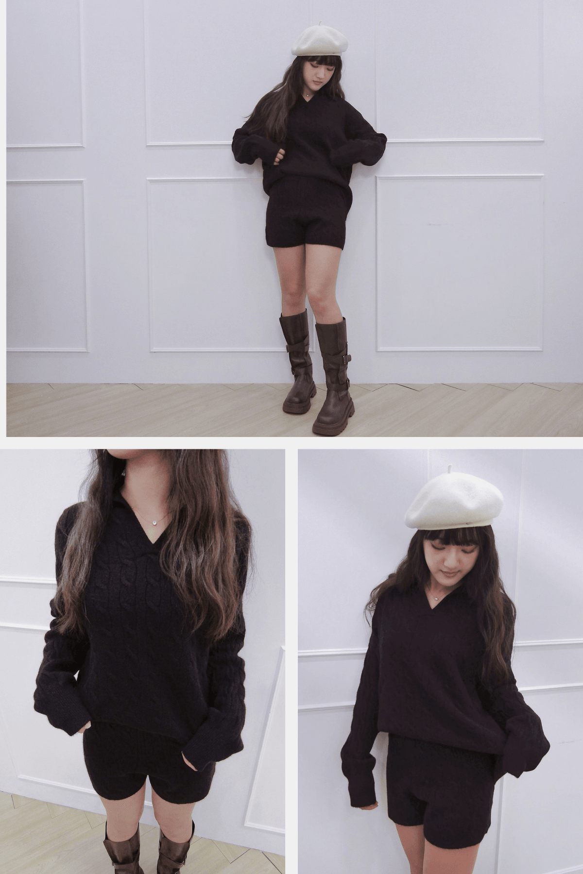 慵懶麻花編針織套裝